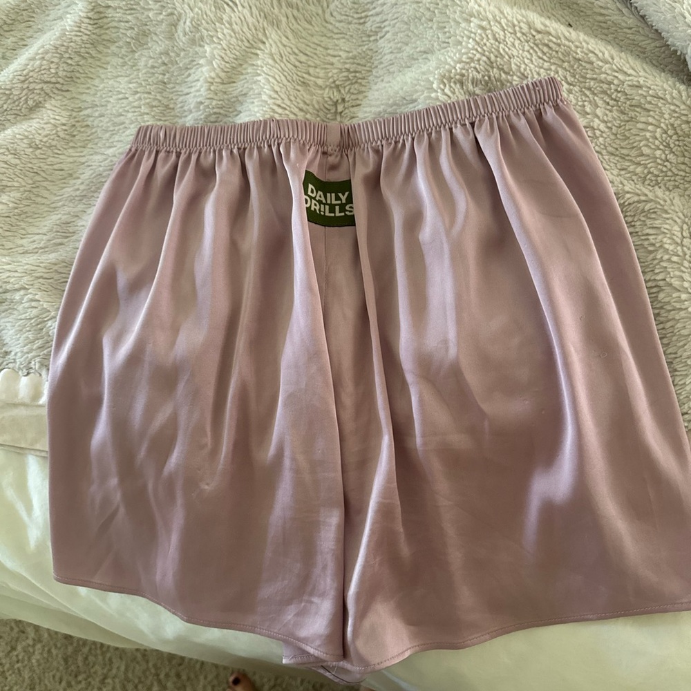 Daily Drills Soft Lilac Satin Shorts
